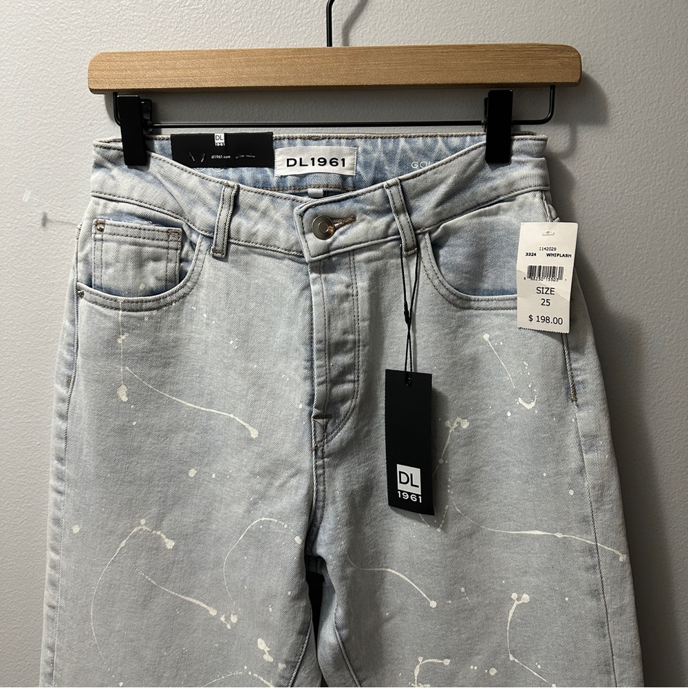 DL1961 Goldie High Rise Mom Jean Whiplash Vintage Wash Relaxed Fit Size 25